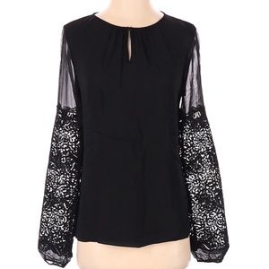 Elie Tahari Long Shelve Silk Top